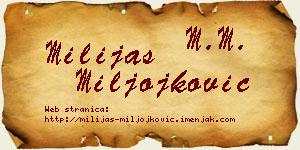 Milijas Miljojković vizit kartica